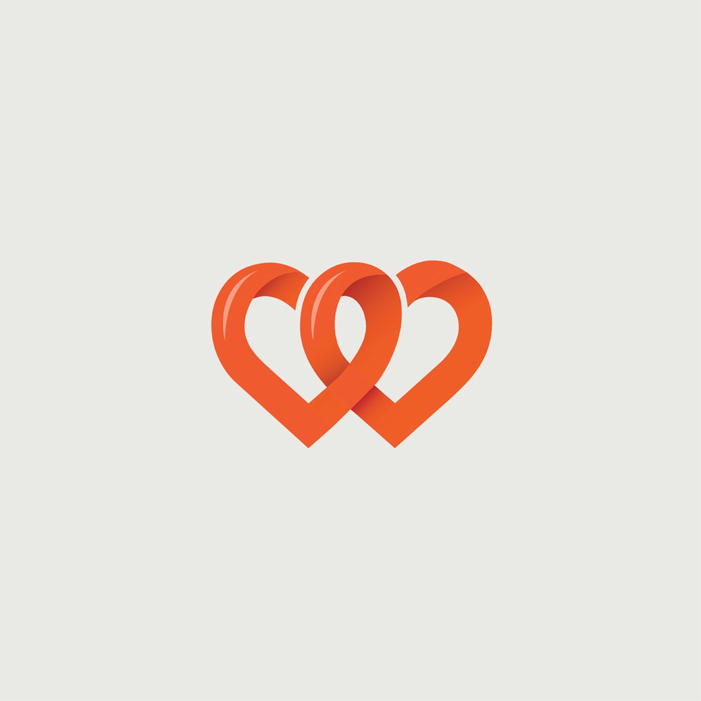 Orange interlocking heart logo